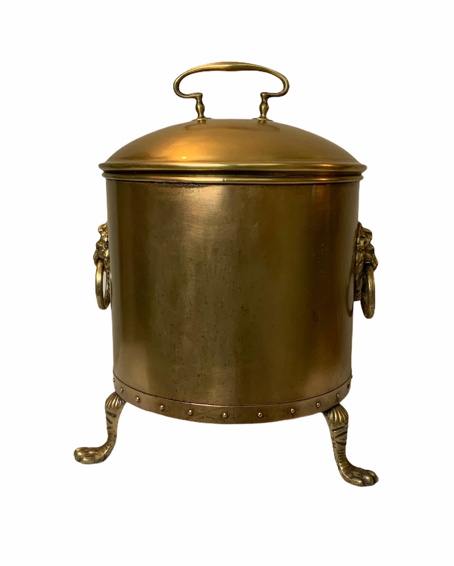 vintage brass coal bucket