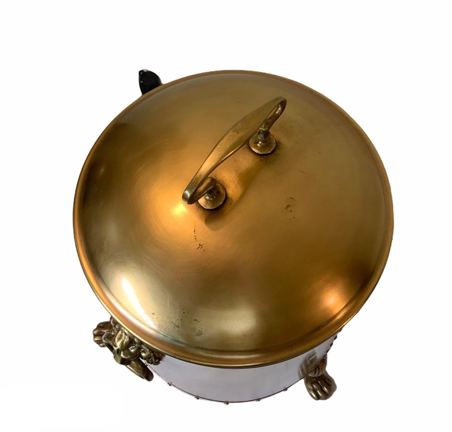 brass coal scuttle with lid