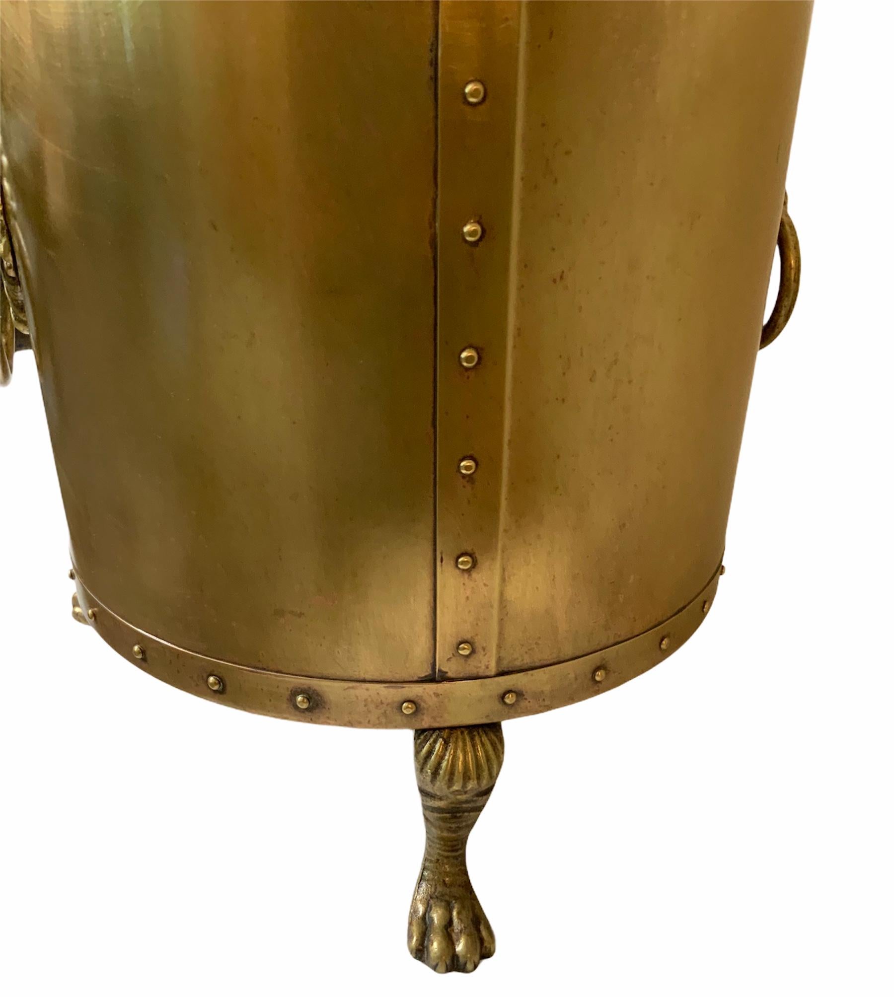 English Victorian Brass Coal Hod Scuttle/Bucket