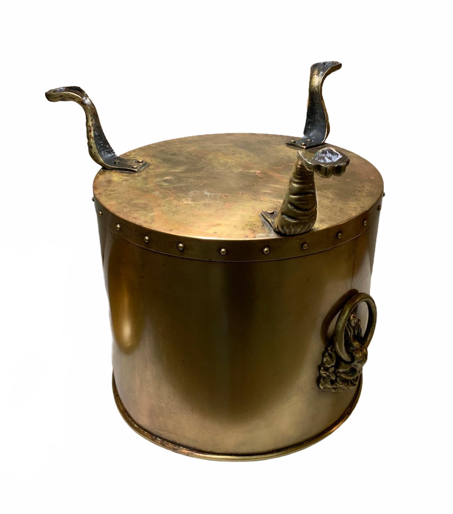 19th Century Victorian Brass Coal Hod Scuttle/Bucket