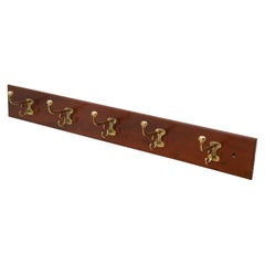 Victorian Brass Coat Hooks Rack