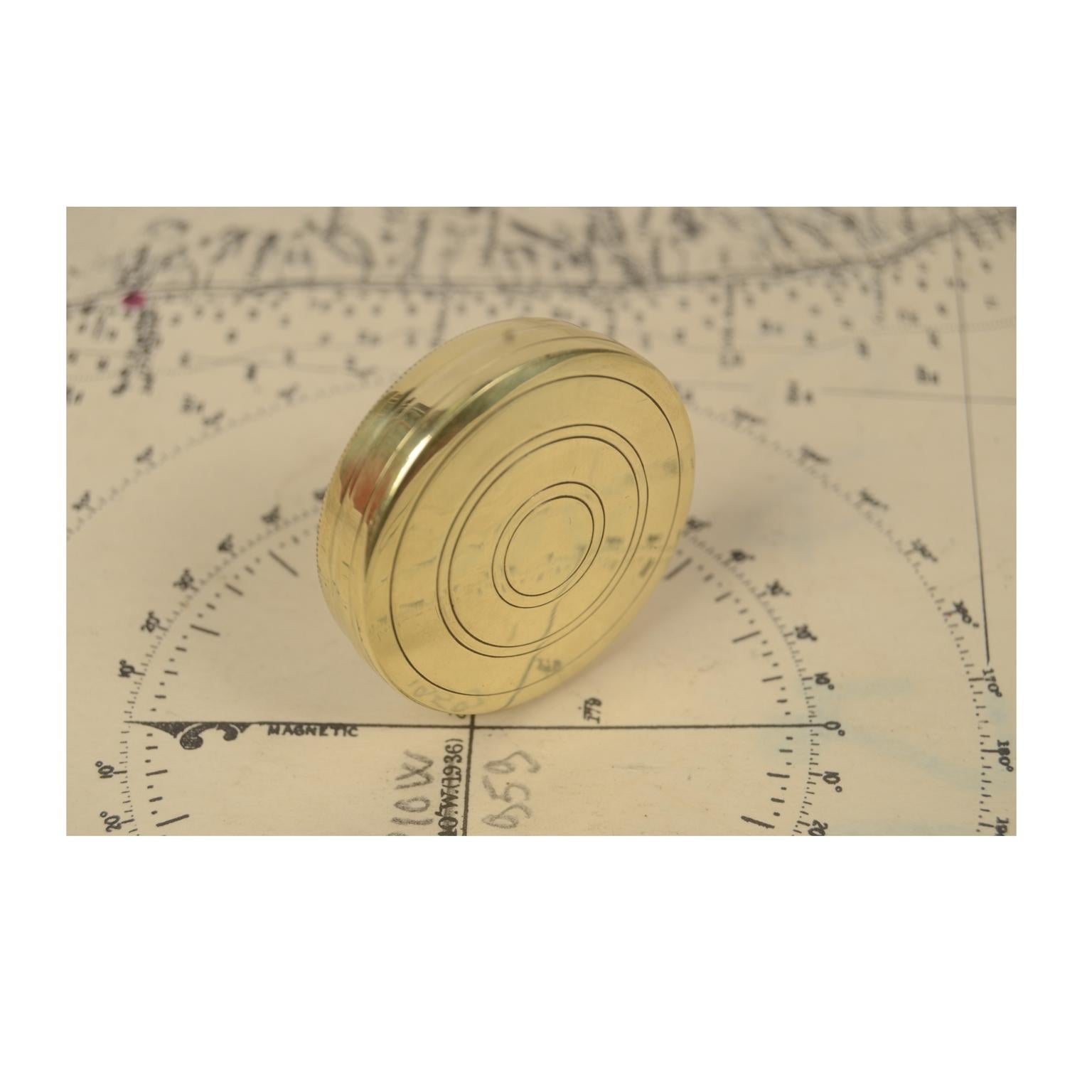 Late 19th Century Victorian Brass Compass Made in the Late 1900s