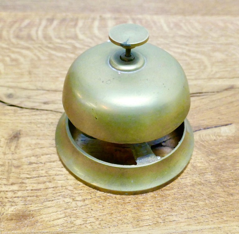 Victorian Brass Courtesy Counter Top Bell, Reception Desk Bell For Sale