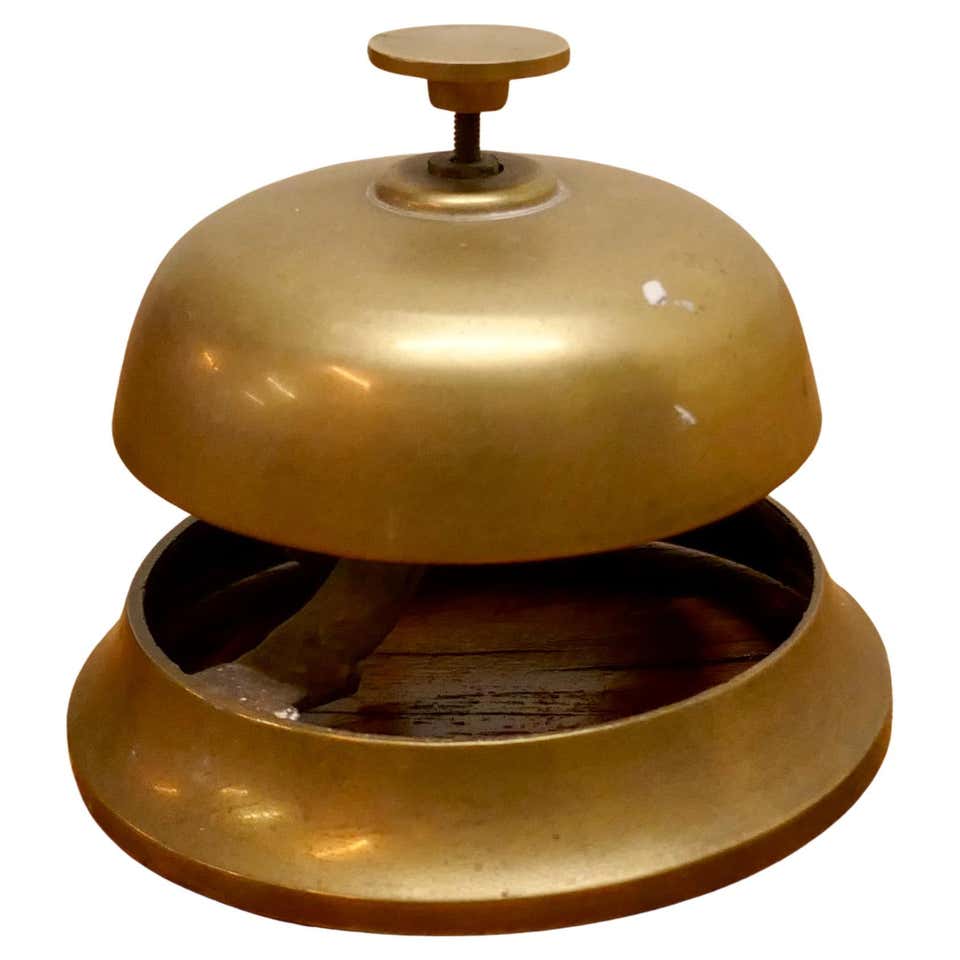 Victorian Brass Courtesy Counter Top Bell, Reception Desk Bell For Sale ...