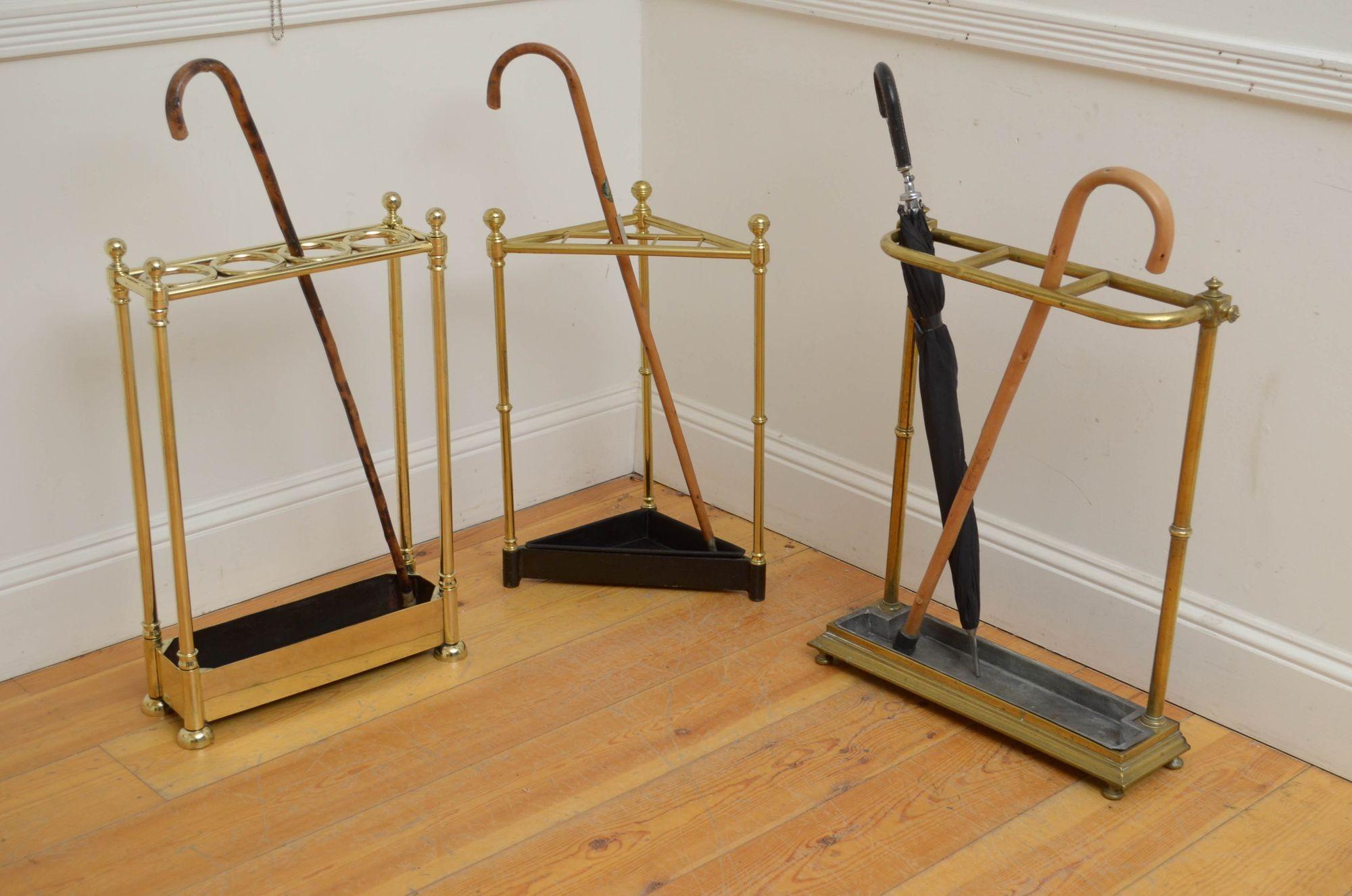 Victorian Brass D Shaped Walking stick Stand Umbrella Stand For Sale 6