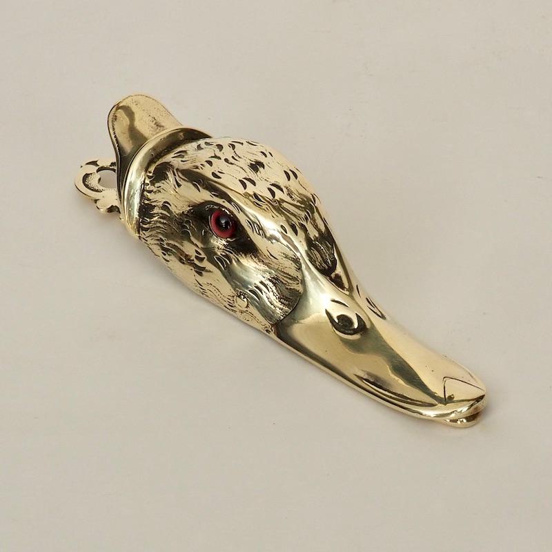 British Victorian Brass Duck's Head Letter Clip