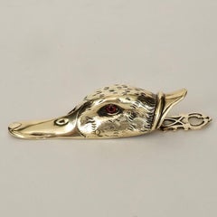 Victorian Brass Duck's Head Letter Clip