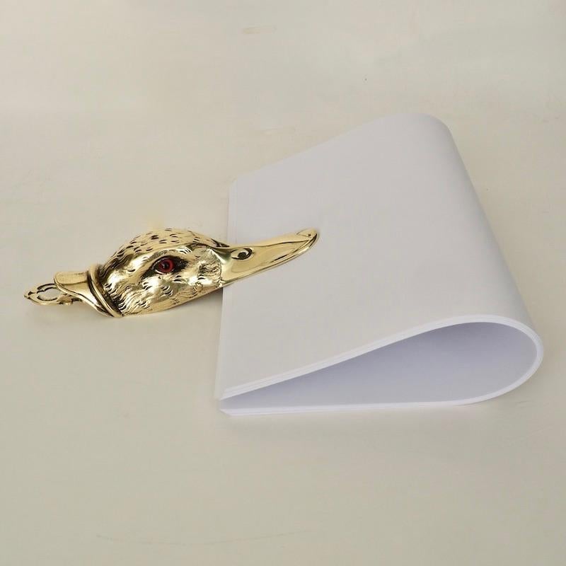 Victorian Brass Duck's Head Letter Clip 1