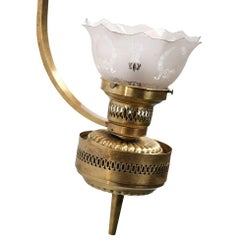 Victorian Brass Electric Converted Oil Lamp Wall Sconce, 5 Available