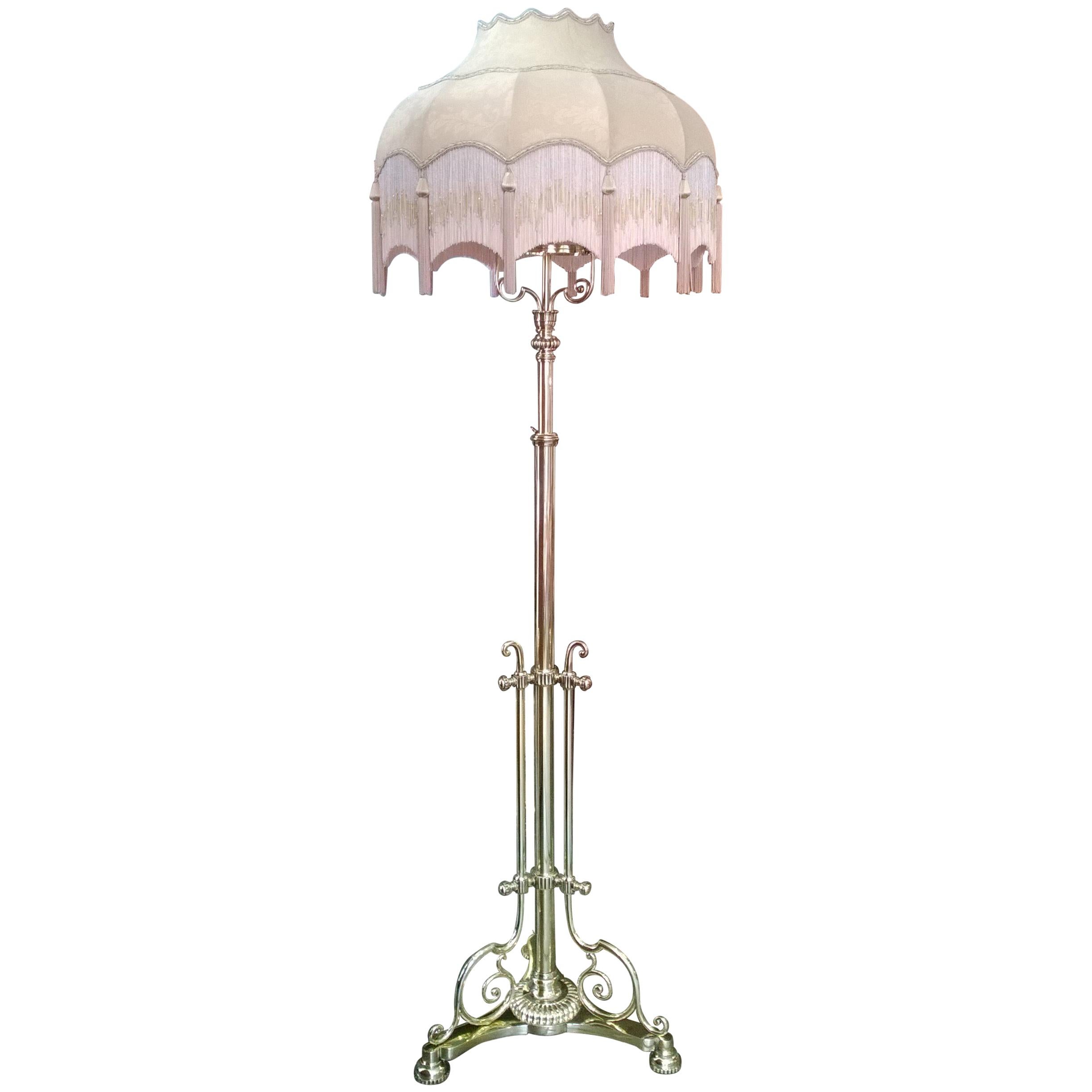 Victorian Brass Extendable Standard Lamp