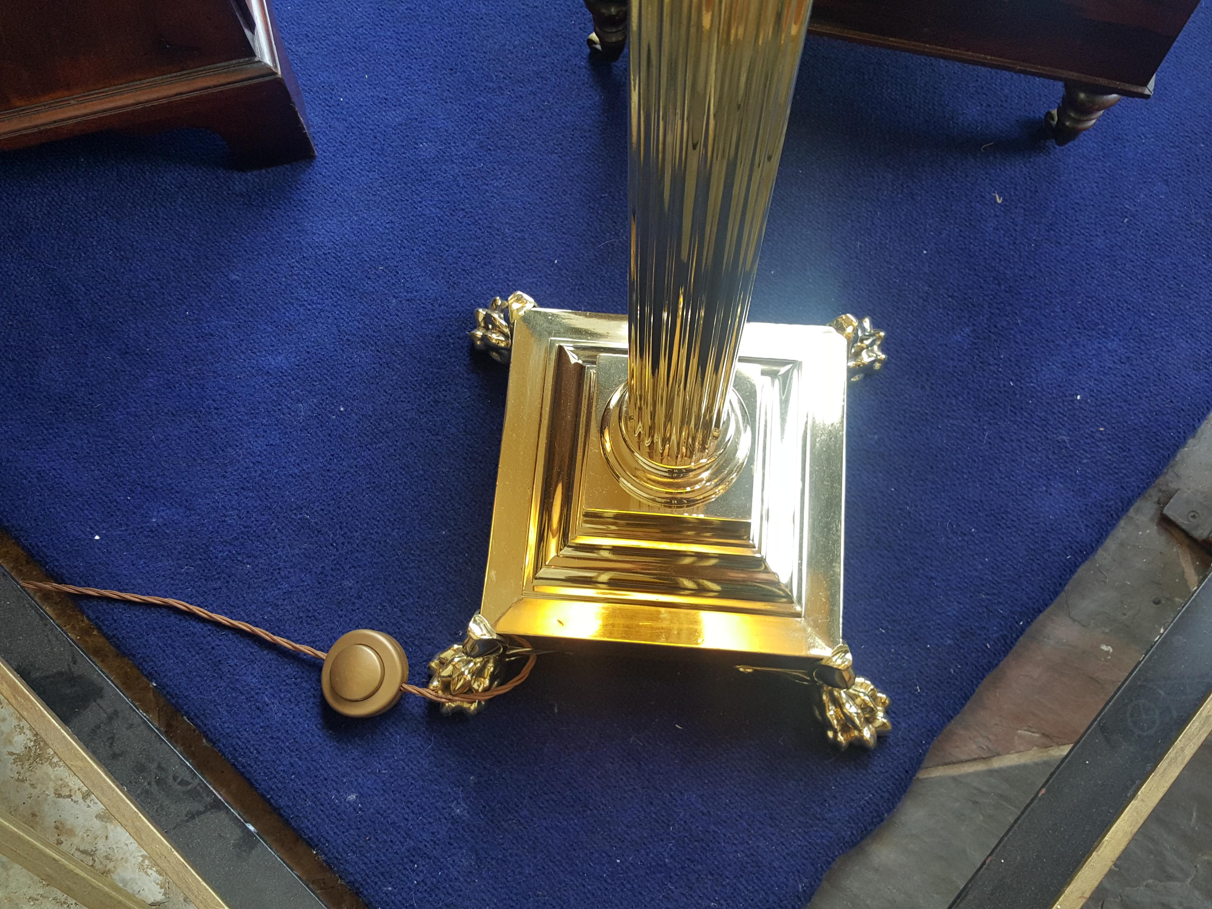 English Victorian Brass Extending Adjustable Oil Lamp