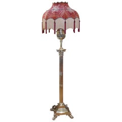 Antique Victorian Brass Extending Adjustable Oil Lamp