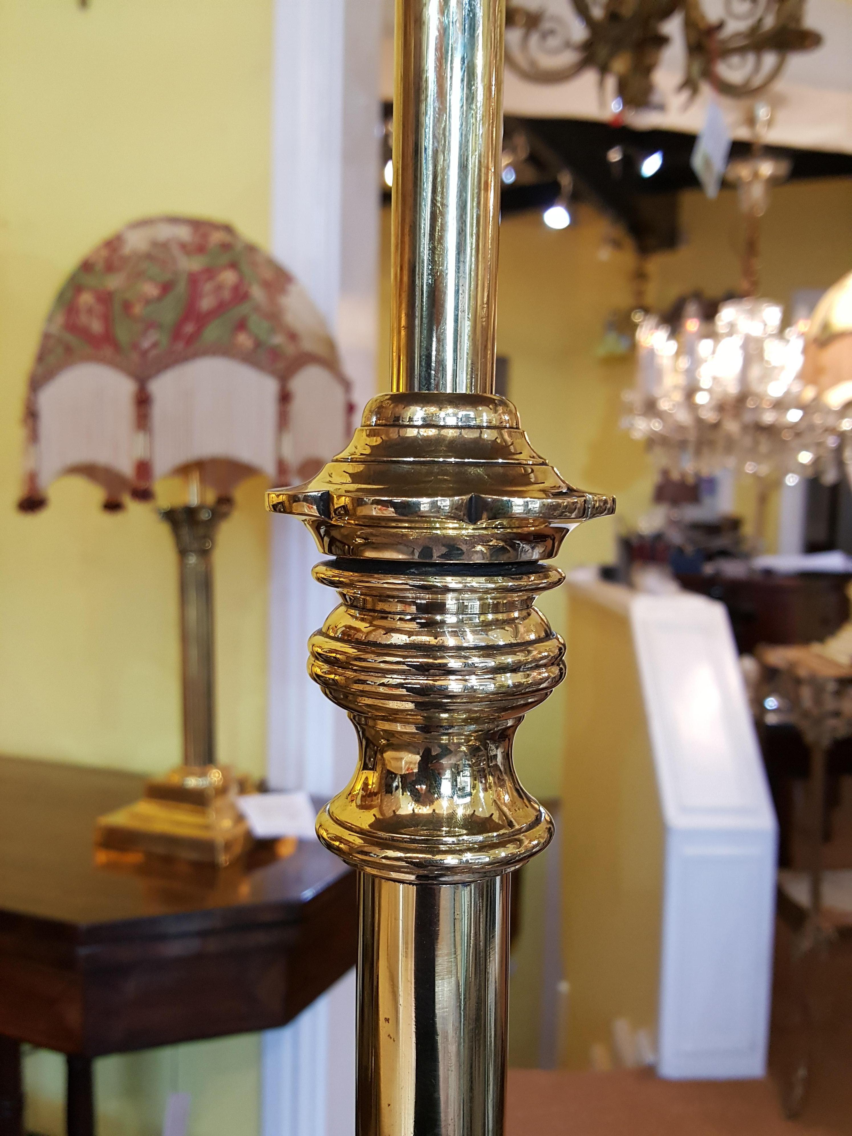 Victorian Brass Extending Standard Lamp For Sale 2