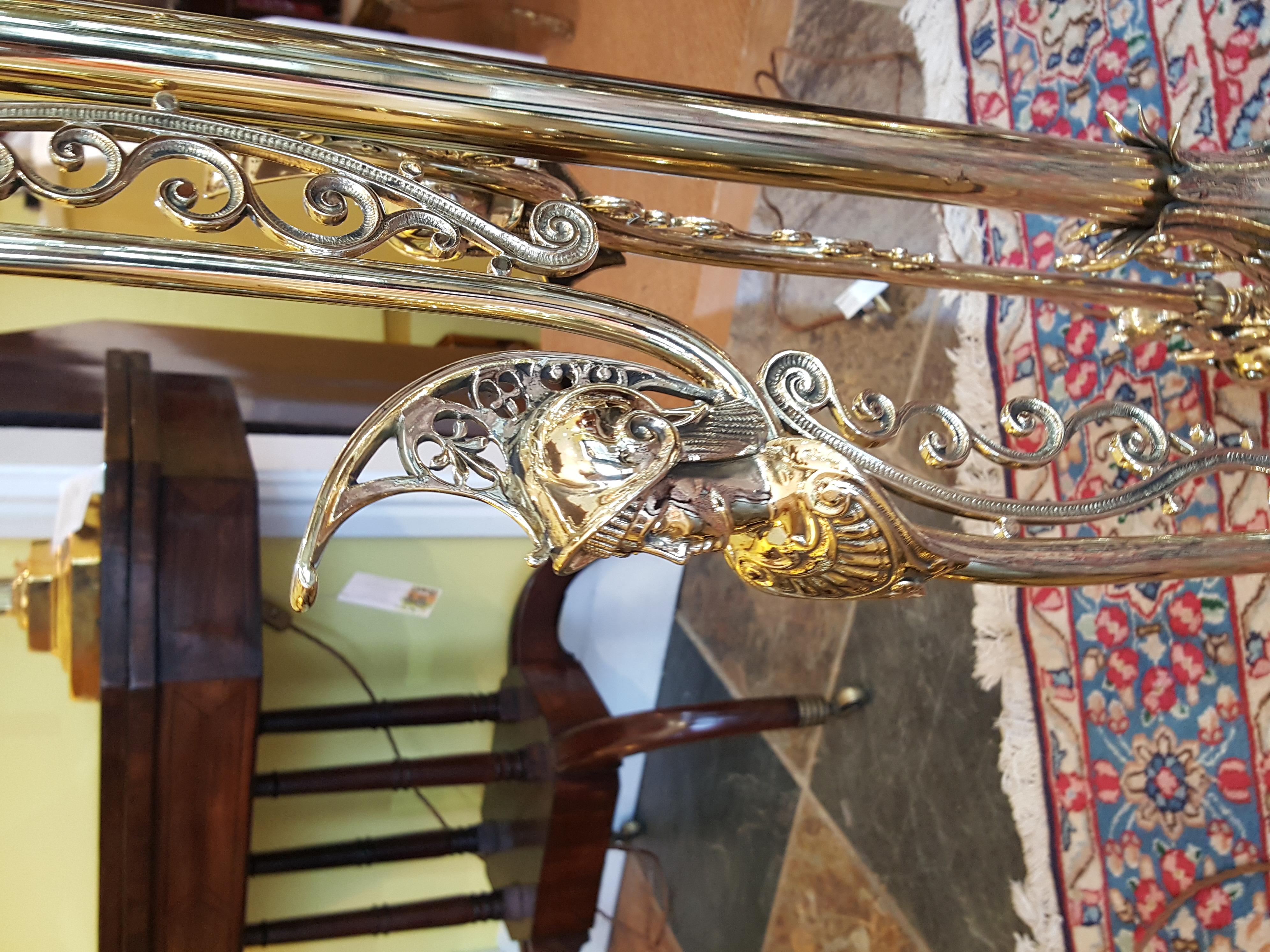 Neoclassical Victorian Brass Extending Standard Oil Lamp For Sale