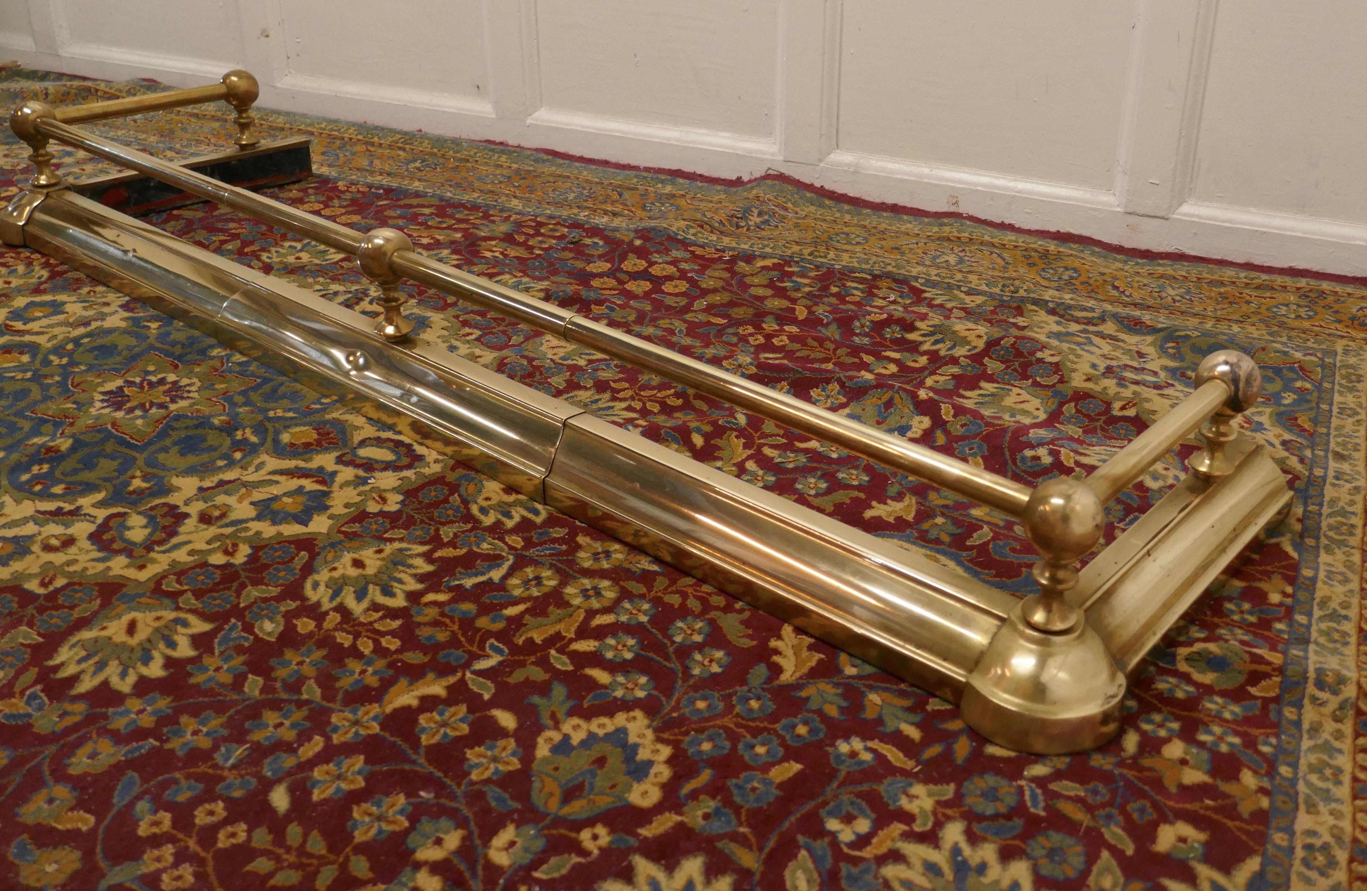 19th Century Victorian Brass Fender For Sale