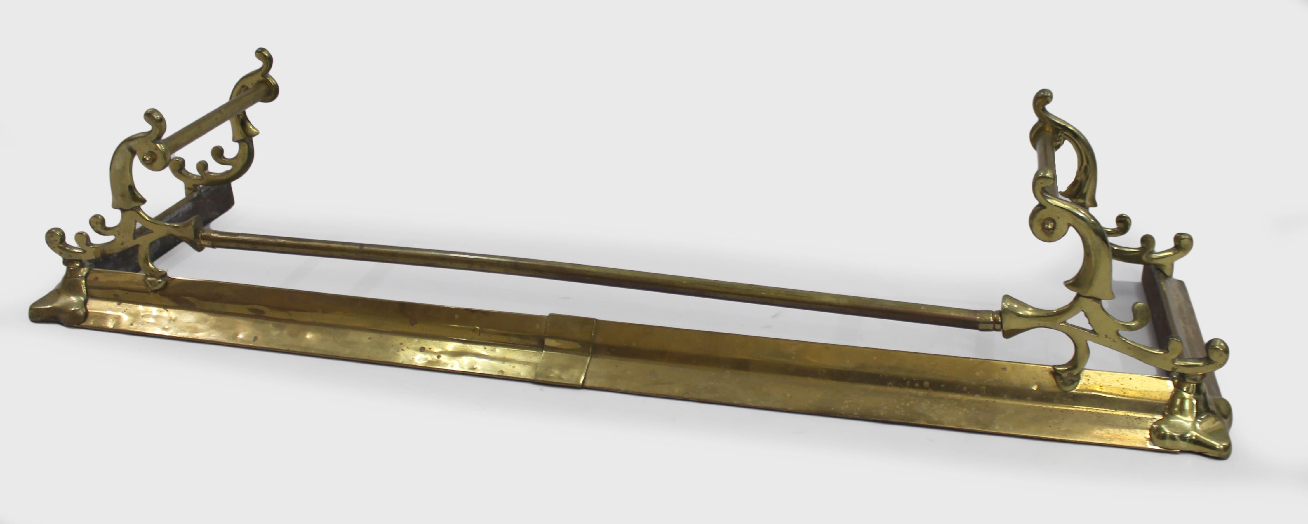 Victorian brass fire fender


External dimensions
Width: 132 cm
Depth: 36 cm
Height: 25.5 cm
 

Internal dimensions
Width: 121 cm
Depth: 30 cm
 

Victorian

Heavy brass

Very good condition commensurate with age. Few little dinks