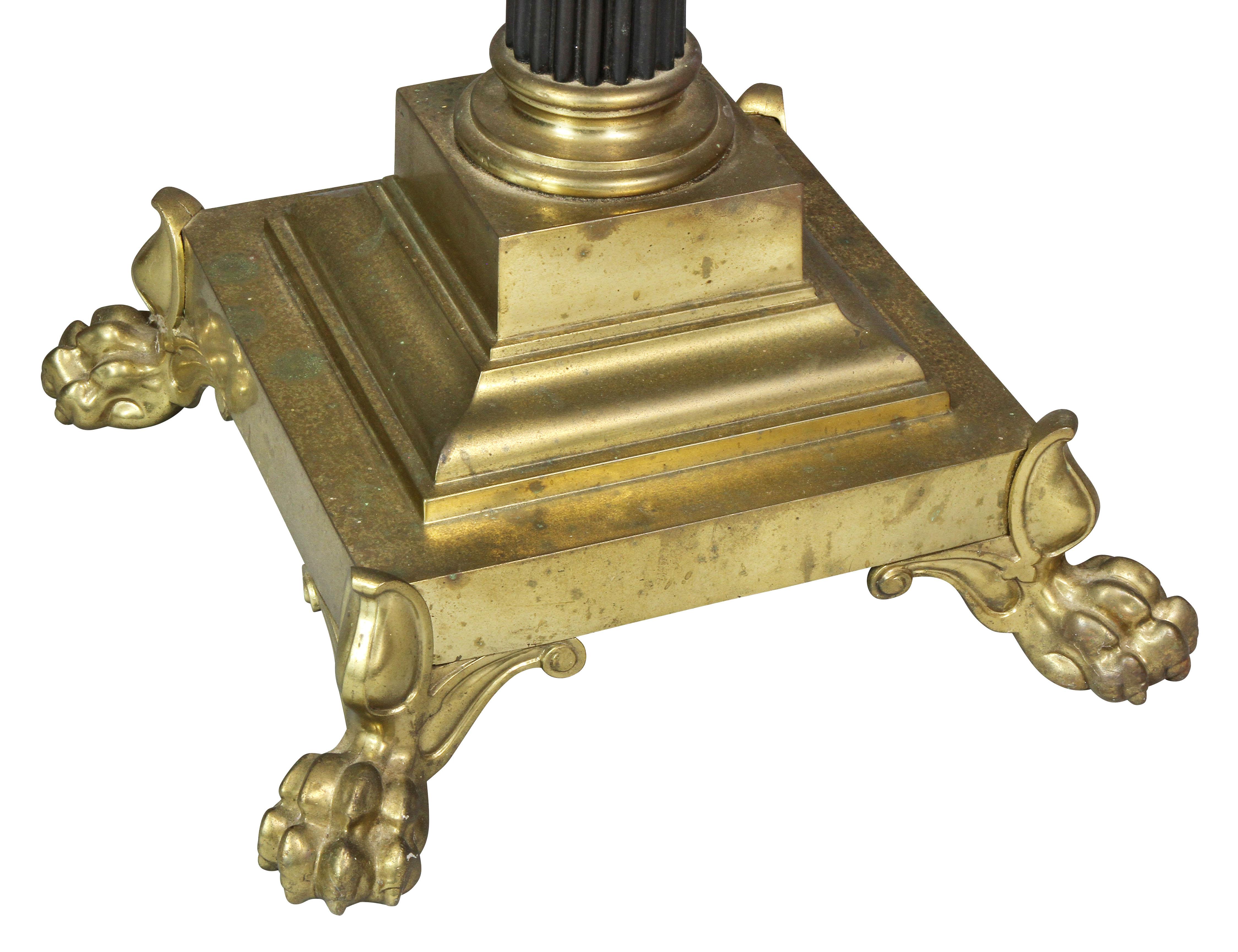 19th Century Victorian Brass Floor Lamp For Sale