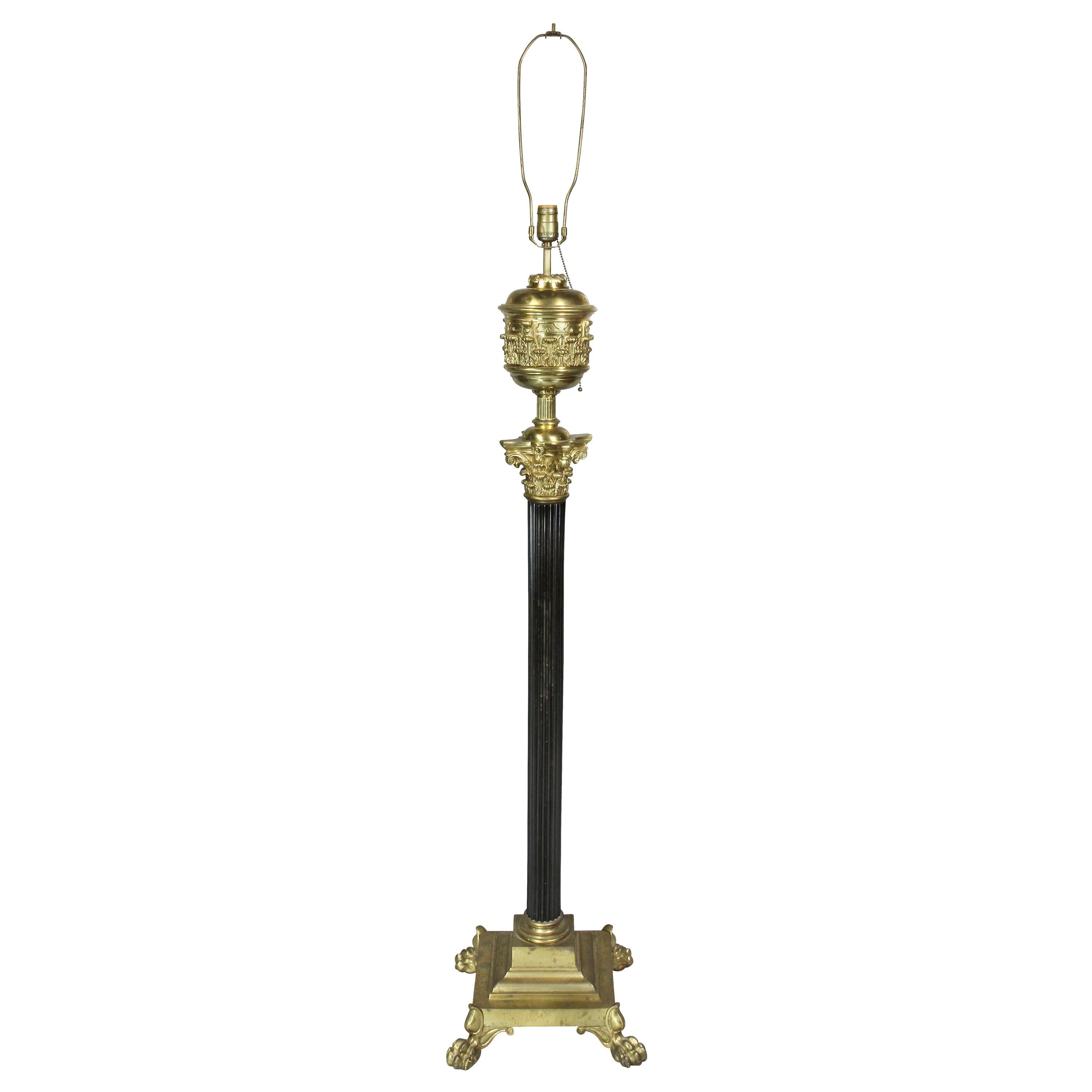 Victorian Brass Floor Lamp For Sale