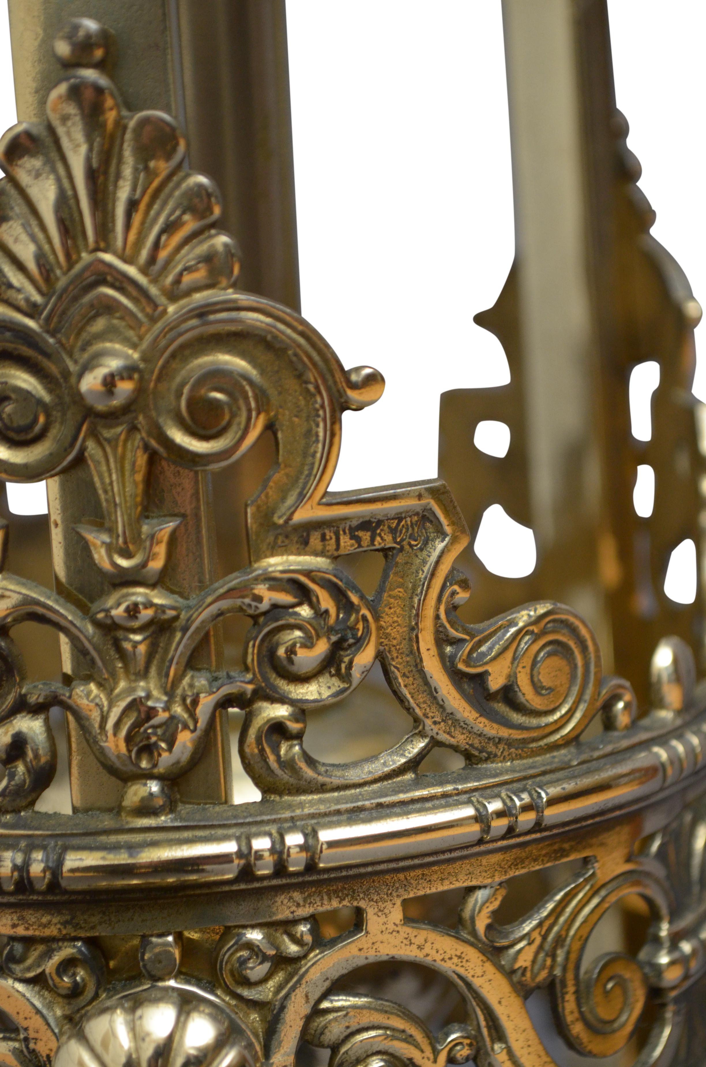 Victorian Brass Floor Standard Lamp by R. W. Winfield, Birmingham 2