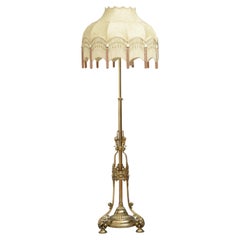 Victorian Brass Floor Standard Lamp by R. W. Winfield, Birmingham