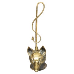 Victorian Brass Fox Head Door Stop