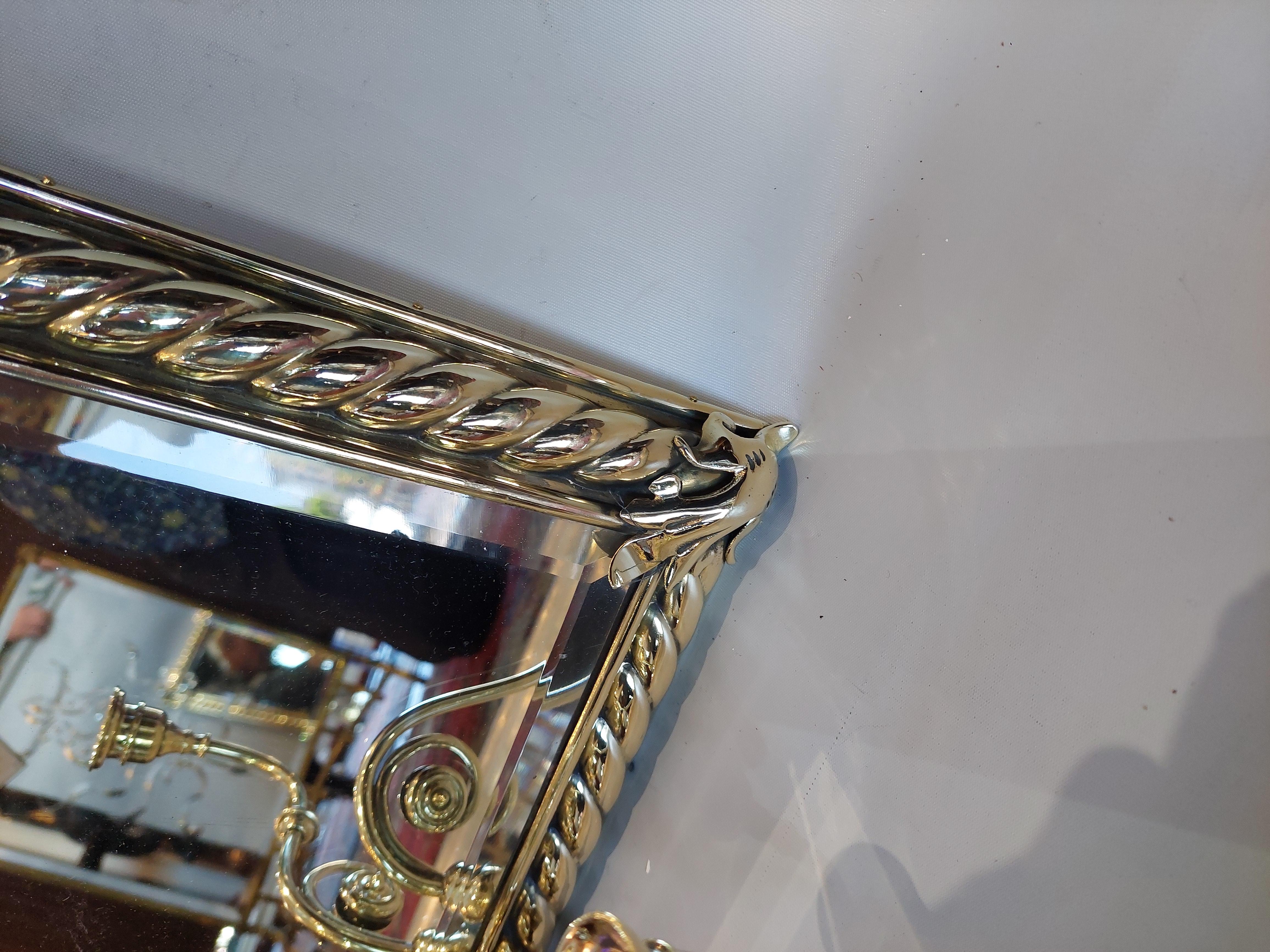 Specchio da parete vittoriano con cornice in ottone In condizioni buone in vendita a Altrincham, GB
