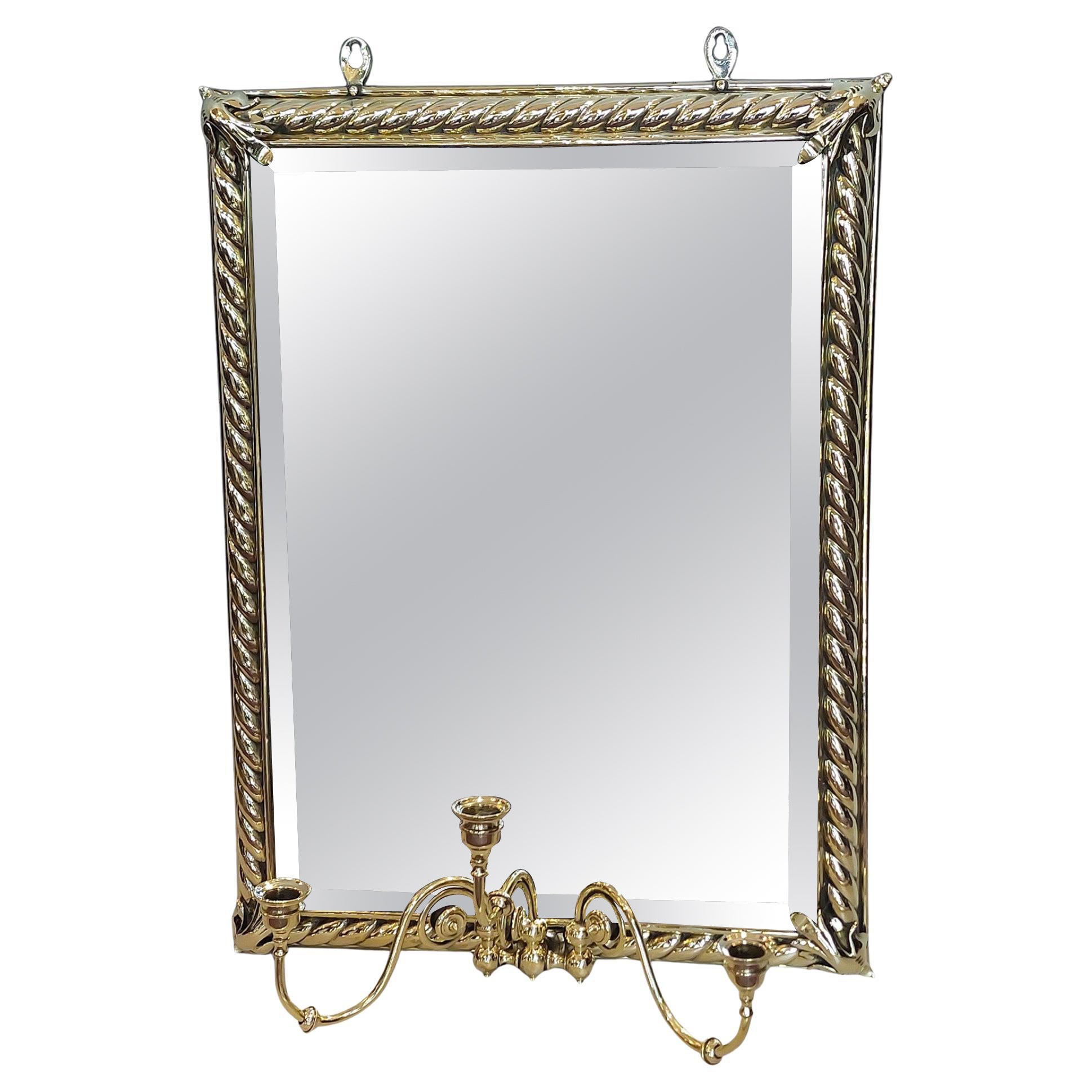 Victorian Brass Framed Wall Mirror
