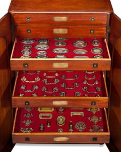 Victorian Brass Hardware Collector's Cabinet