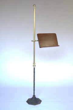 Victorian Brass / iron & Oak Reading stand