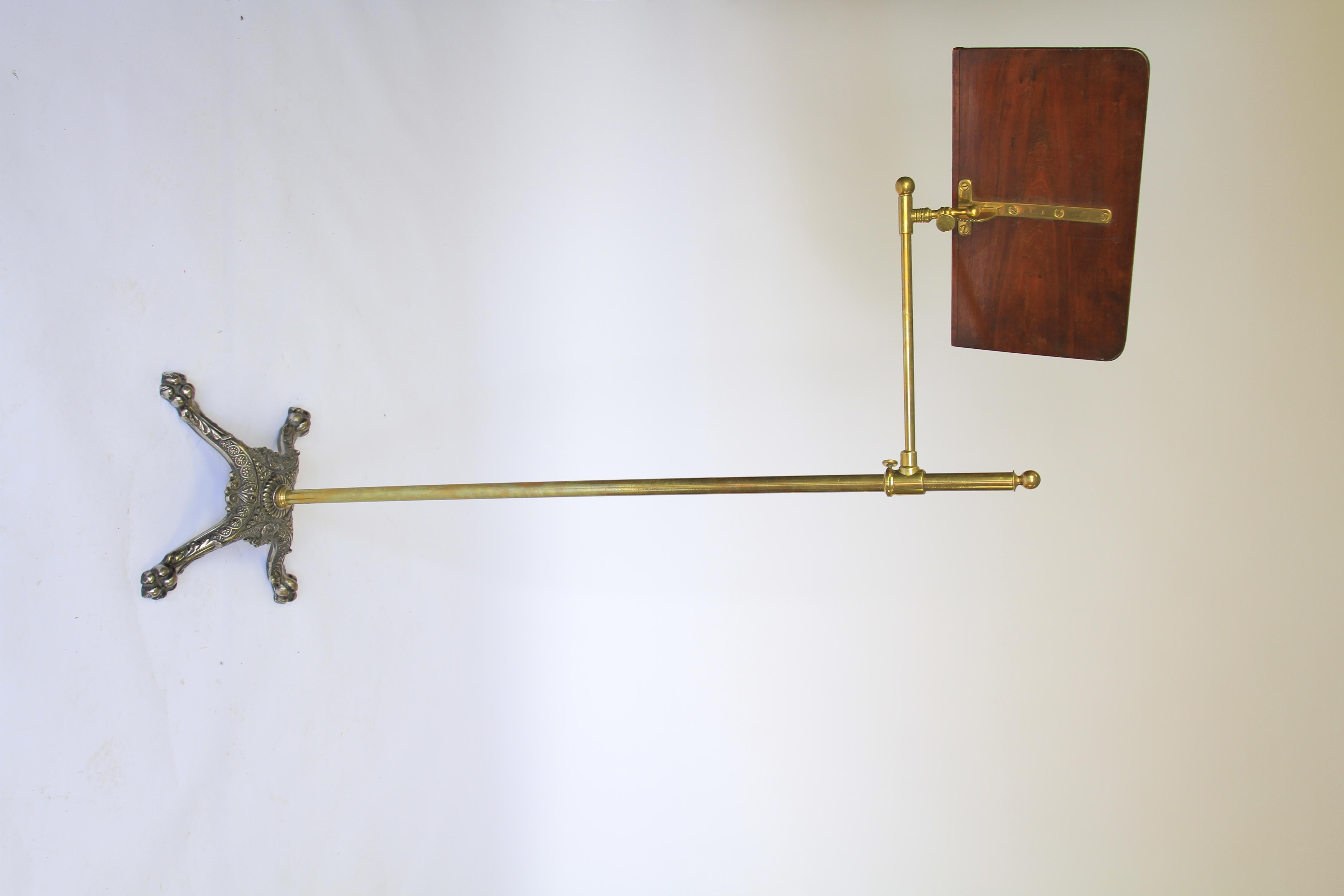 British Victorian Brass & iron reading / music stand with Lectern For Sale
