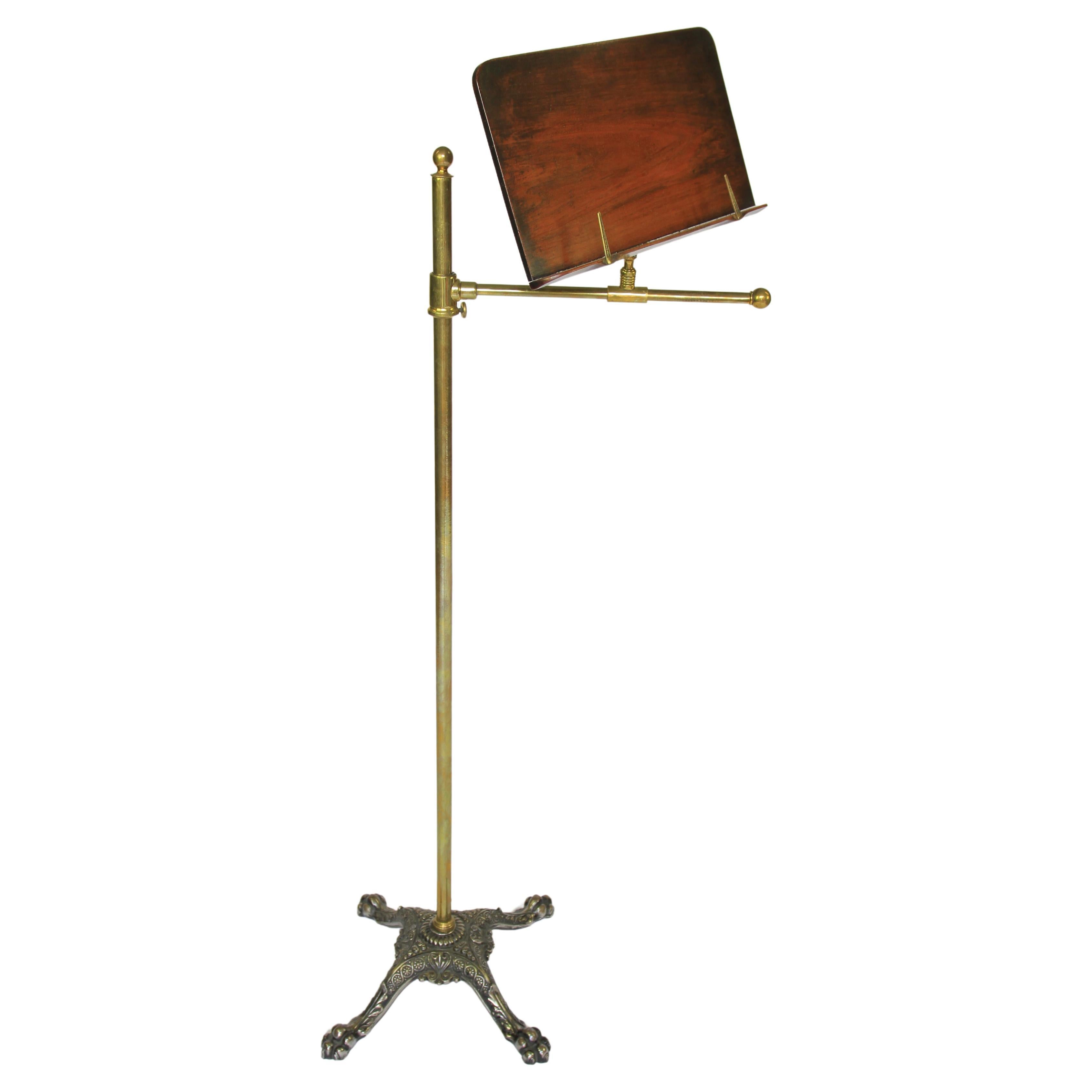 Victorian Brass & iron reading / music stand with Lectern For Sale