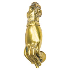 Victorian Brass Lady's Hand Door Knocker 19th Century