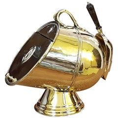 Victorian Brass Lidded Coal Dispenser