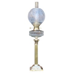 Victorian Brass Oil Lamp by Hinks of Birmingham