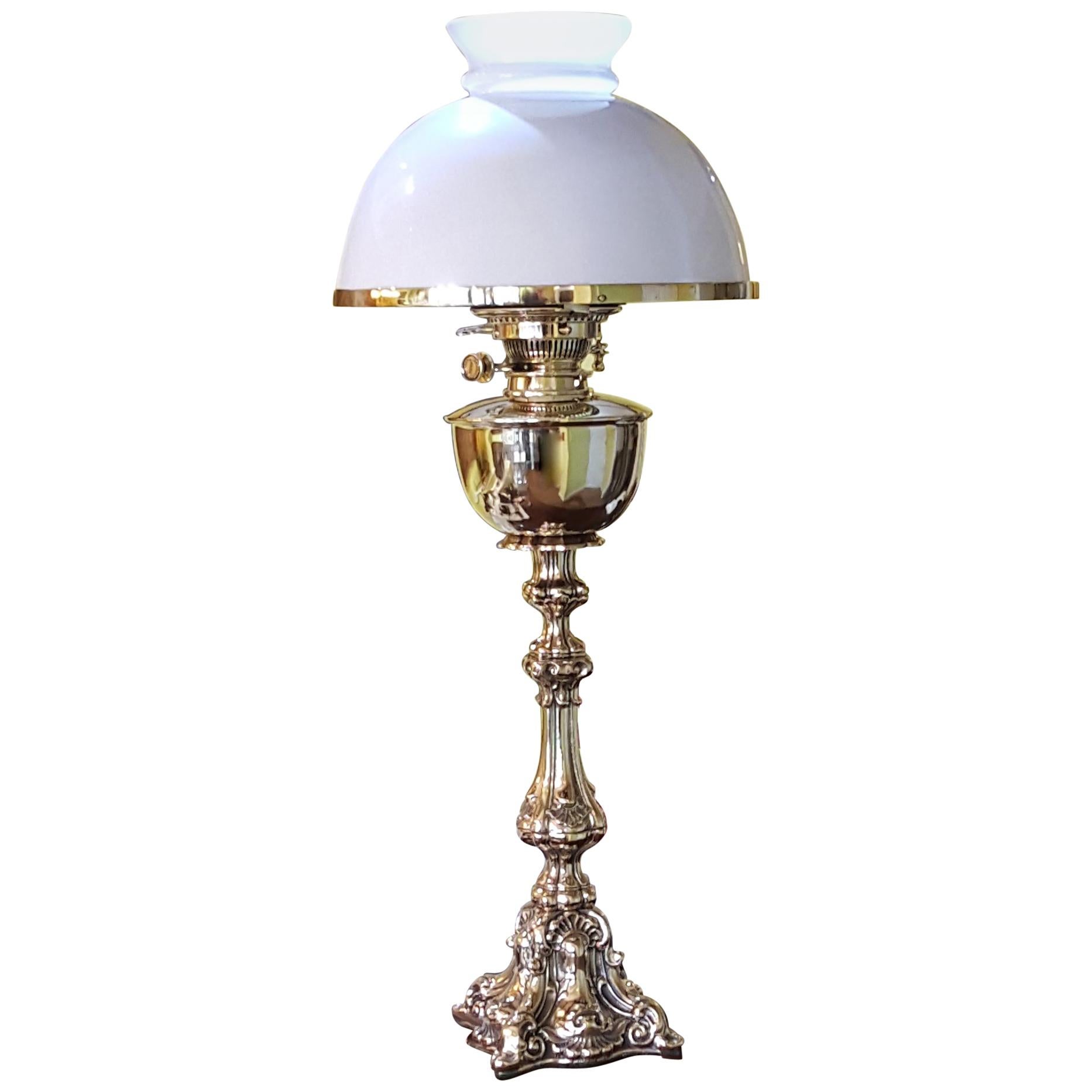 Victorian Brass Oil Lamp, Hinks & Sons