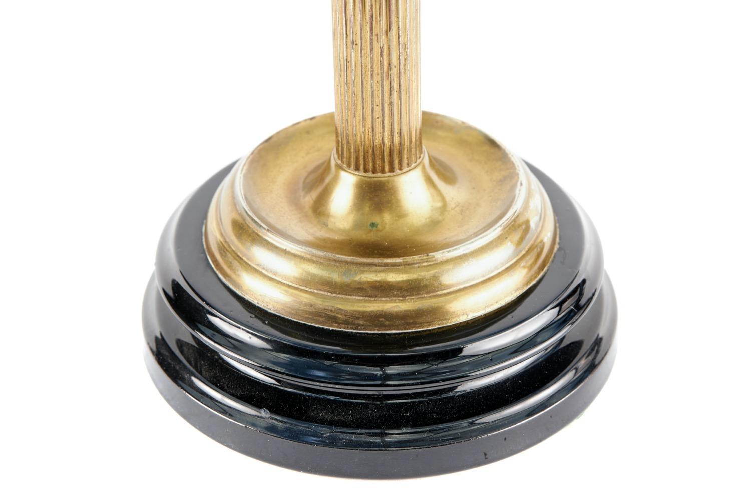 Victorian Brass Oil Lamp with Glass Reservoir For Sale 1