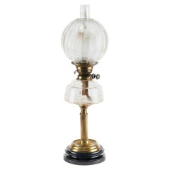 Victorian Brass Oil Lamp with Glass Reservoir