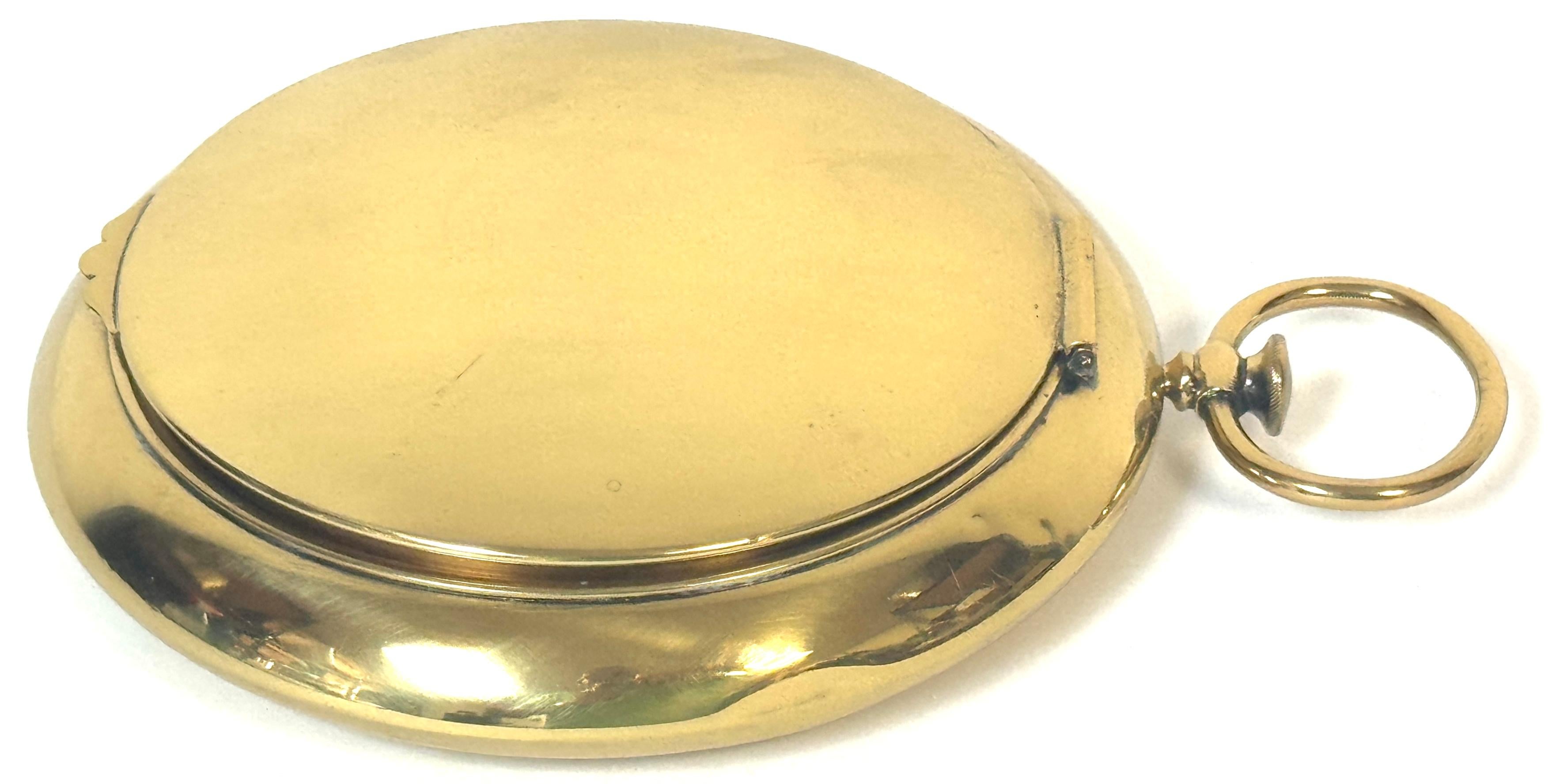 Victorian Brass Oversized Pocket Watch-Form Box, England, Circa 1880 im Zustand „Gut“ im Angebot in West Palm Beach, FL