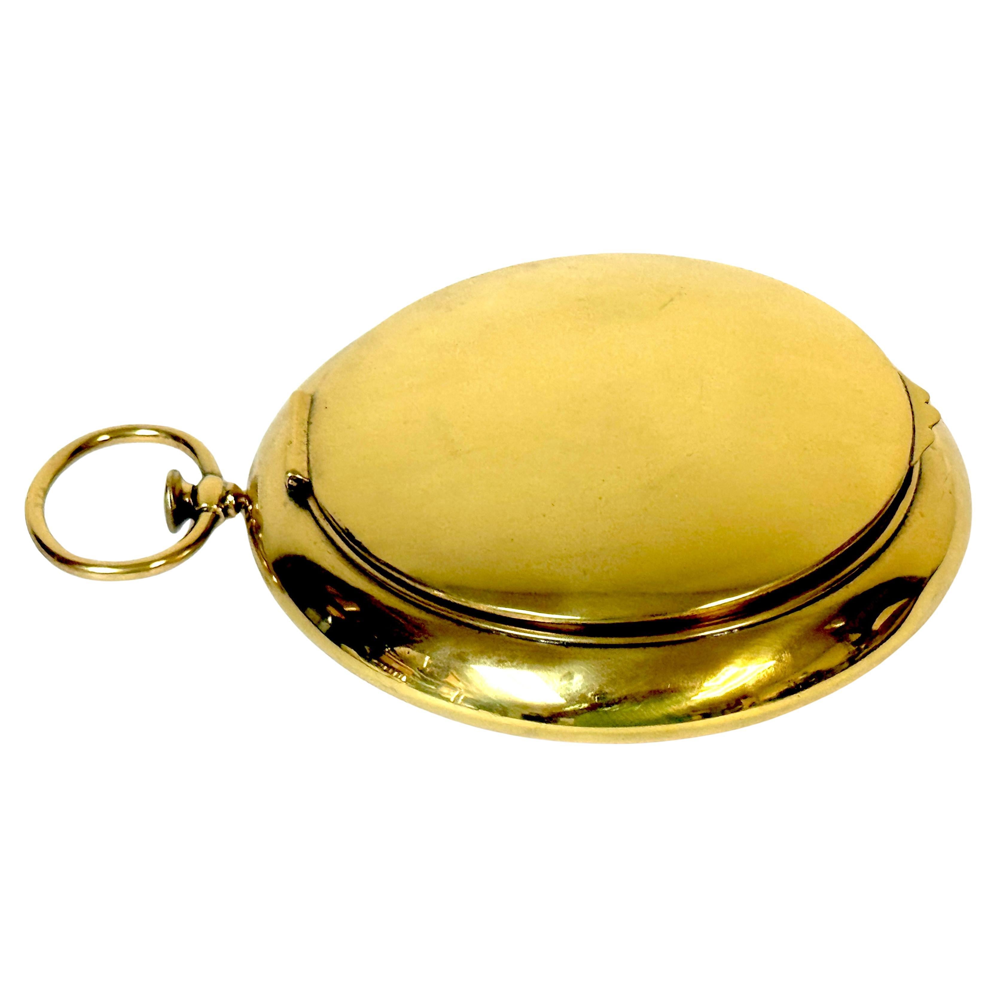 Victorian Brass Oversized Pocket Watch-Form Box, England, Circa 1880 im Angebot