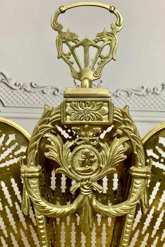 Victorian Brass Peacock Fireplace Screen