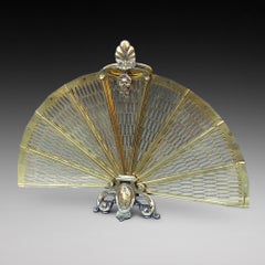 Victorian Brass Peacock Folding Fan Screen