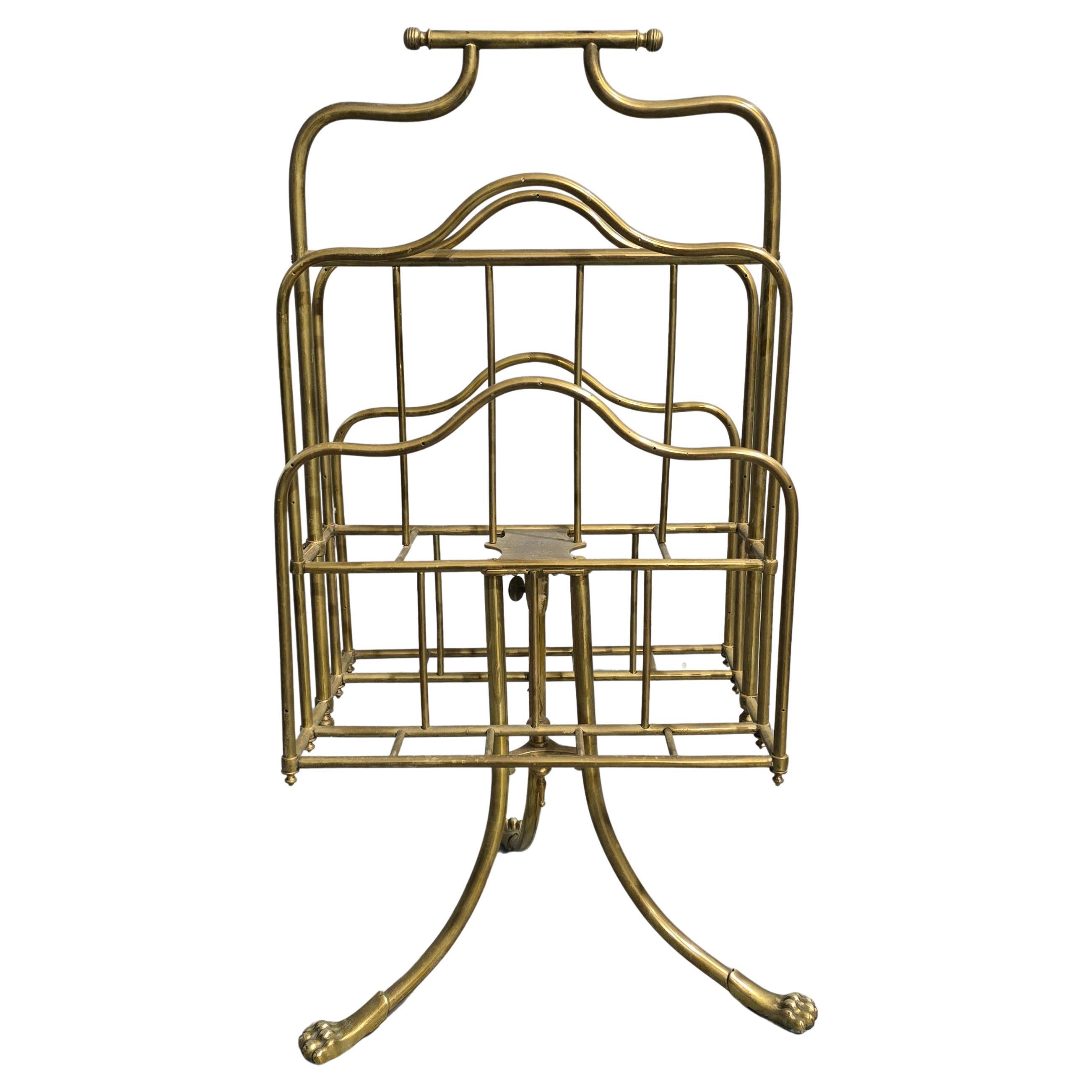 Victorian Brass Revolving Magazine Stand en vente