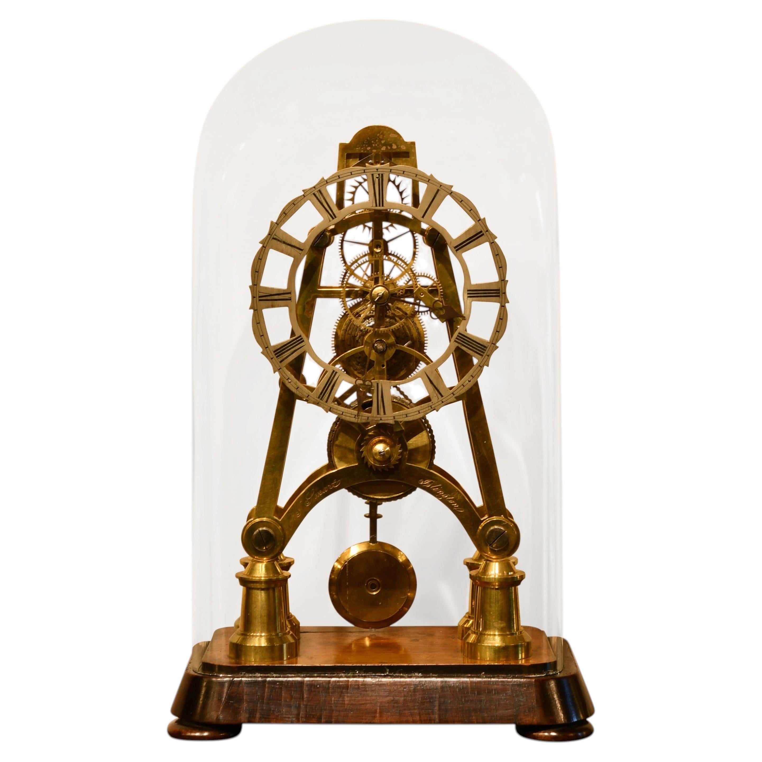 Victorian Brass Skeleton Clock