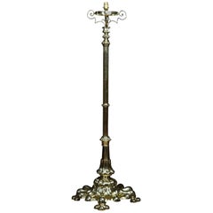 Antique Victorian Brass Standard Lamp
