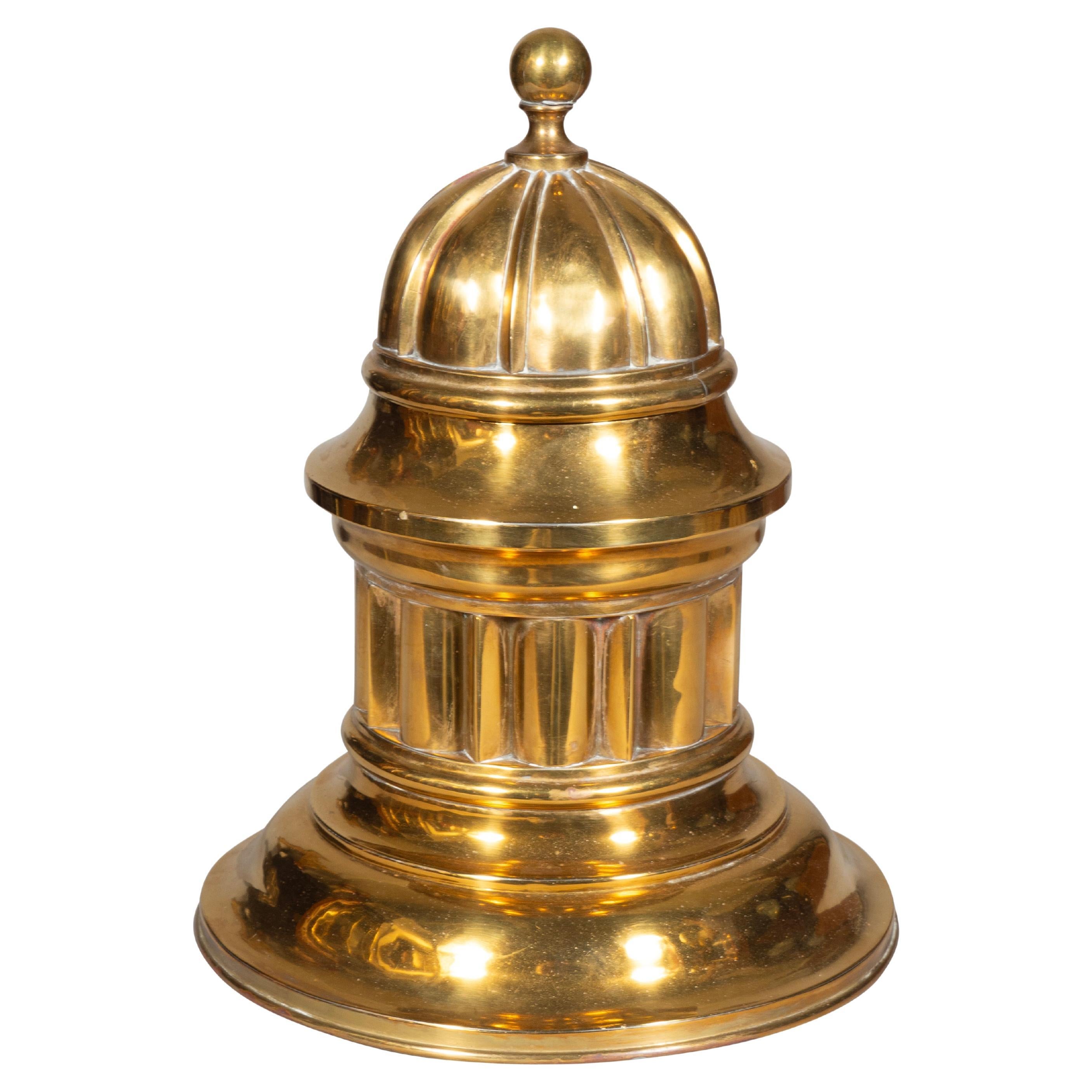 Victorian Brass Temple Form Match Safe