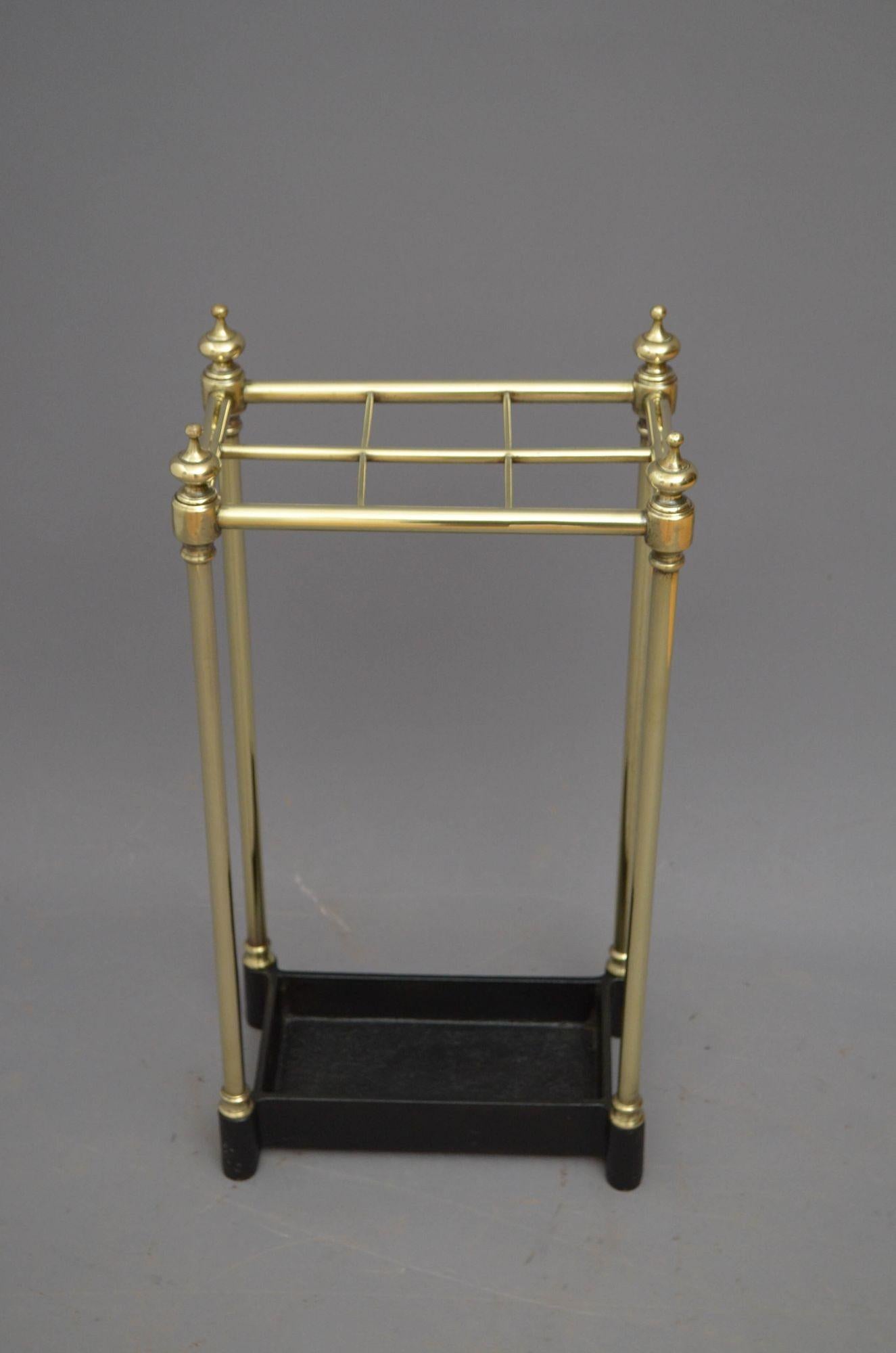 Victorian Brass Umbralla Stand For Sale 1