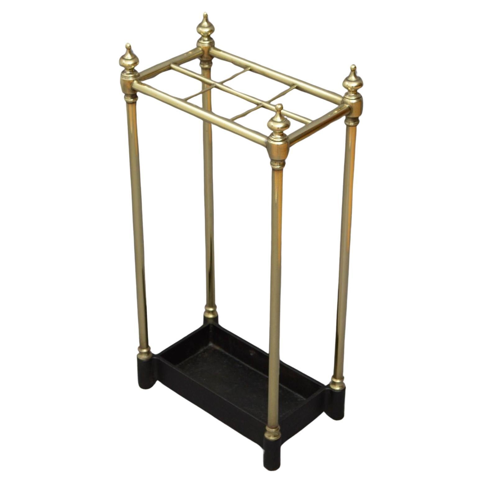 Victorian Brass Umbralla Stand For Sale