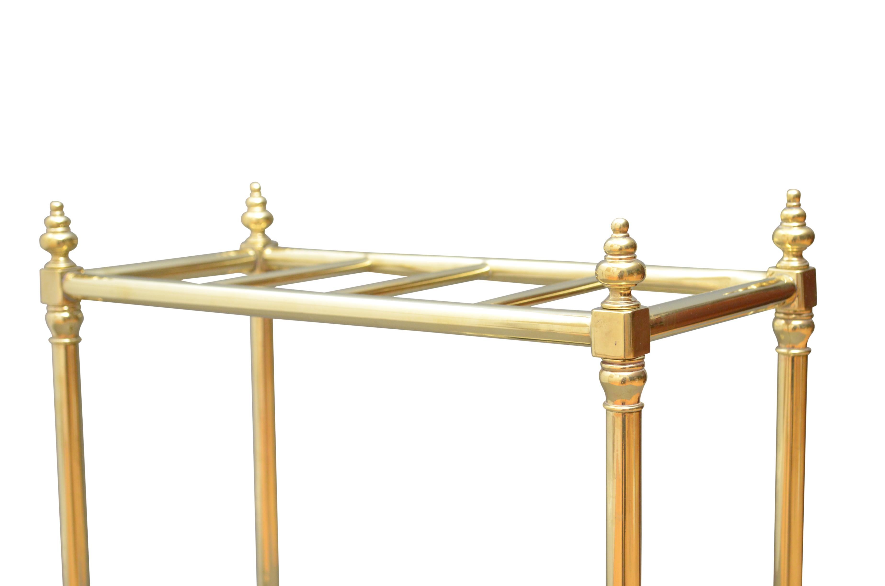 English Victorian Brass Umbrella Stand