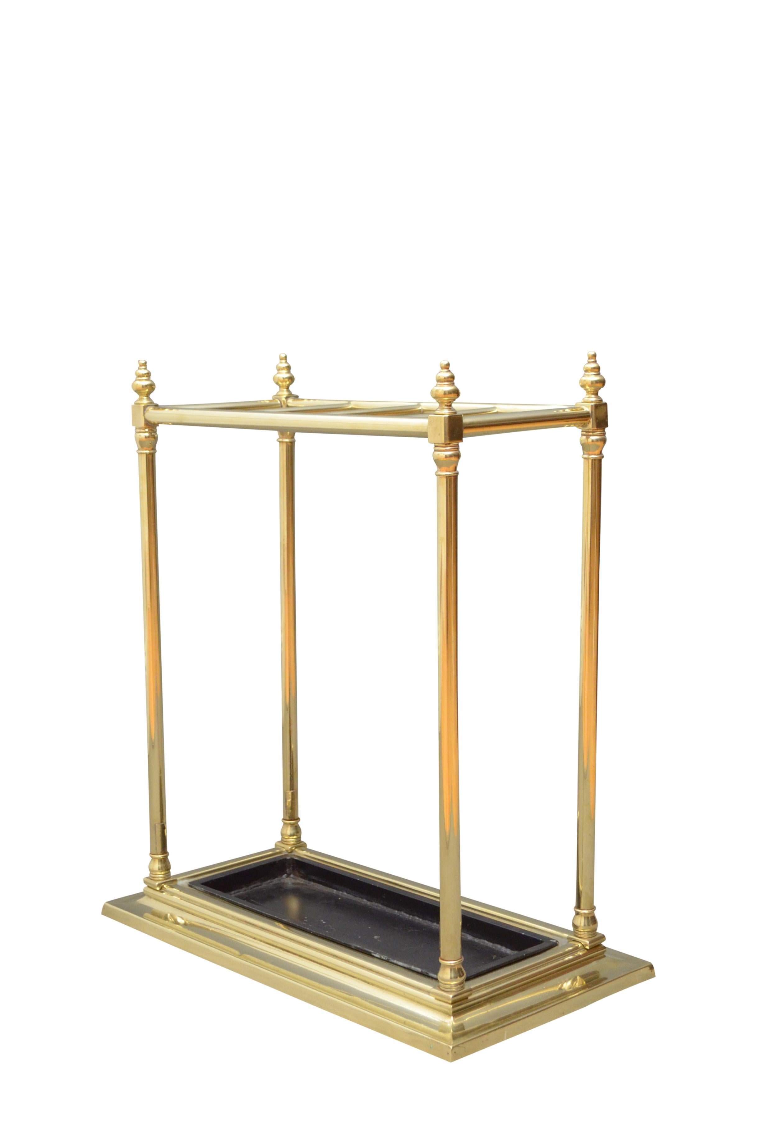 Late 19th Century Victorian Brass Umbrella Stand