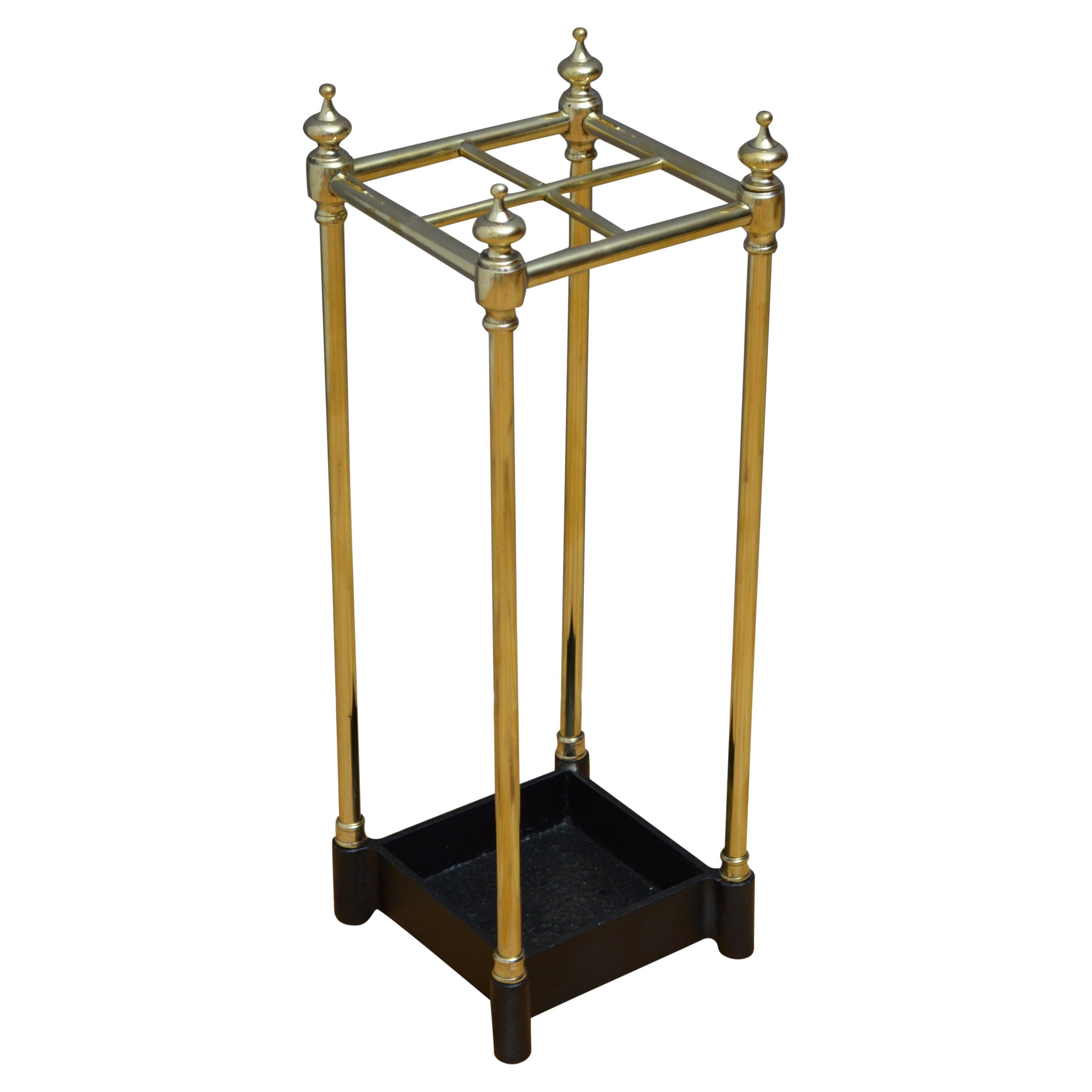 Edwardian Brass Umbrella Stand For Sale at 1stDibs